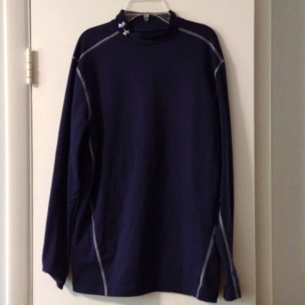 Under Armour ColdGear Compression Long Sleeve Shirt Men's XL Navy Blue